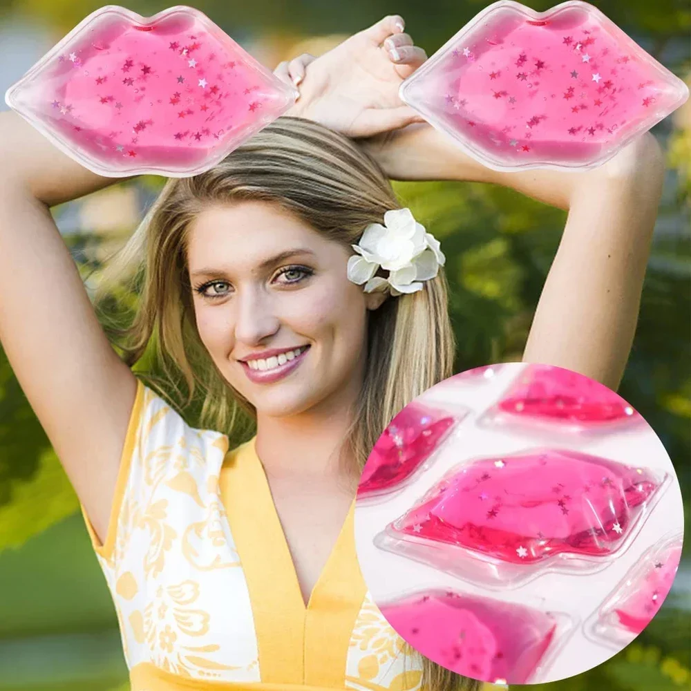 6 Packungen Lippengel-Eisbeutel zur kalten Verwendung für die Lippenchirurgie. Flexibles, wiederverwendbares Kühlpad, kalte Kompresse zur Schmerzlinderung bei kosmetischen Verletzungen – Detail 9