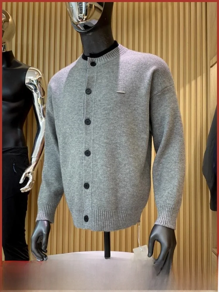 

Ele мужской вязаный кардиган, свитер, теплый, мягкий, свободный крой, модная осенне-зимняя верхняя одежда, повседневная одежда для ленивых