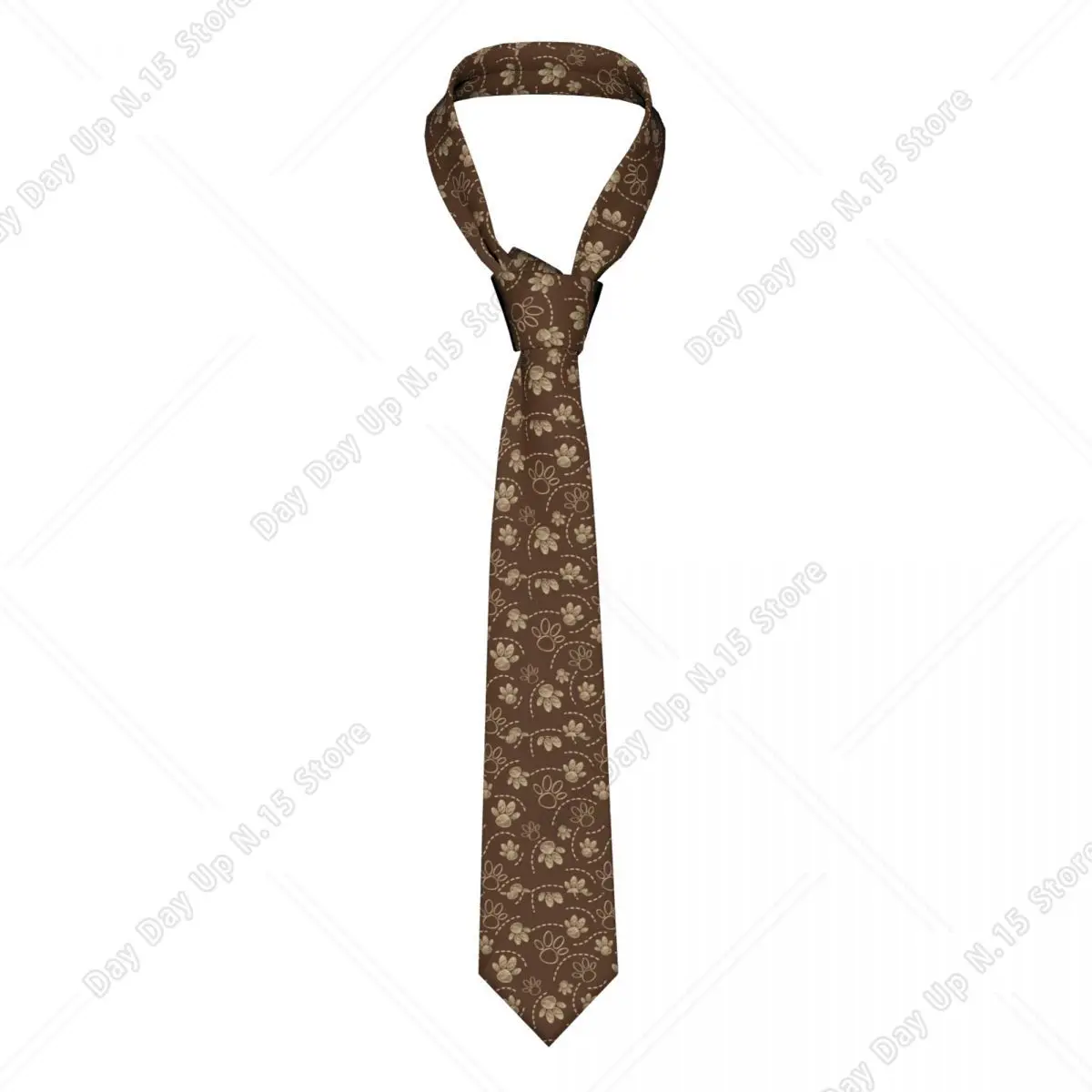 Custom Dog Pet Foot Draw Seamless Pattern Ties Mens Classic Silk Paw Necktie for Wedding