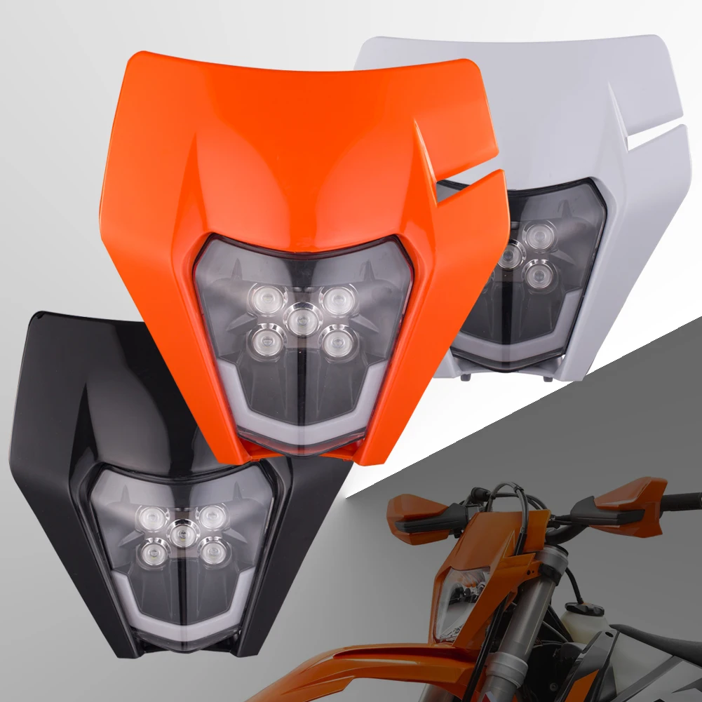 

Для KTM светодиодная пластина фары EXC EXCF SX XC 125 150 250 350 450 Аксессуары для мотокросса Dirt Pit Bike Мото эндуро Мотоциклетная маска