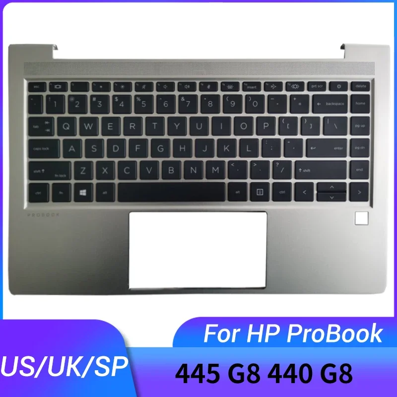 

NEW for HP ProBook 14 445 G8 440 G8 US/UK/Spanish/Latin laptop Keyboard silver Laptop Palmrest Upper Cover Case