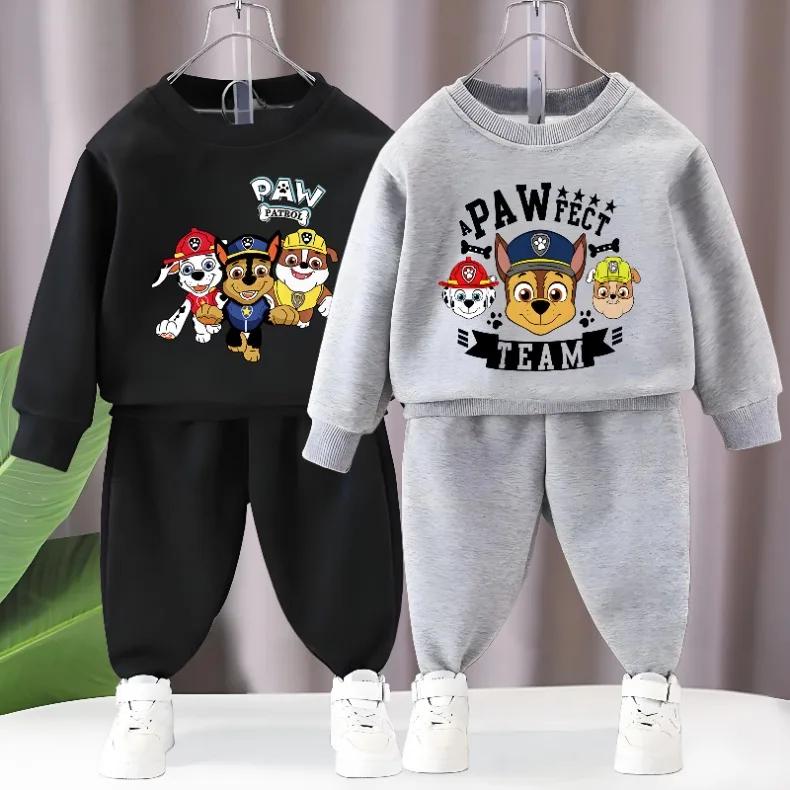 PAW Patrol Kinder Mode Outdoor Sweatshirt-Sets Jungen Herbst Casual Langarm Pullover und Hose Zweiteilige Sets – Detail 2