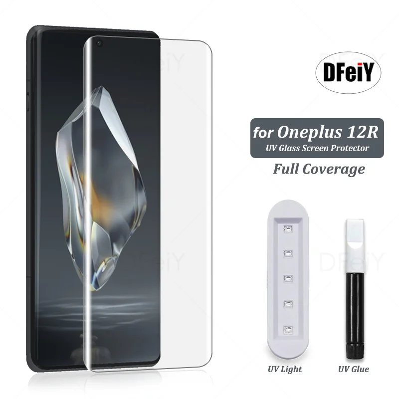 

DFeiY UV Glass for OnePlus 12R Full Coverage UV Screen Protector for OnePlus 12R Tempered Glass Film