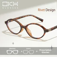 OKH, diseño de moda, montura ovalada para gafas para mujer, gafas ópticas, gafas de lectura con luz azul, gafas graduadas para miopía personalizadas