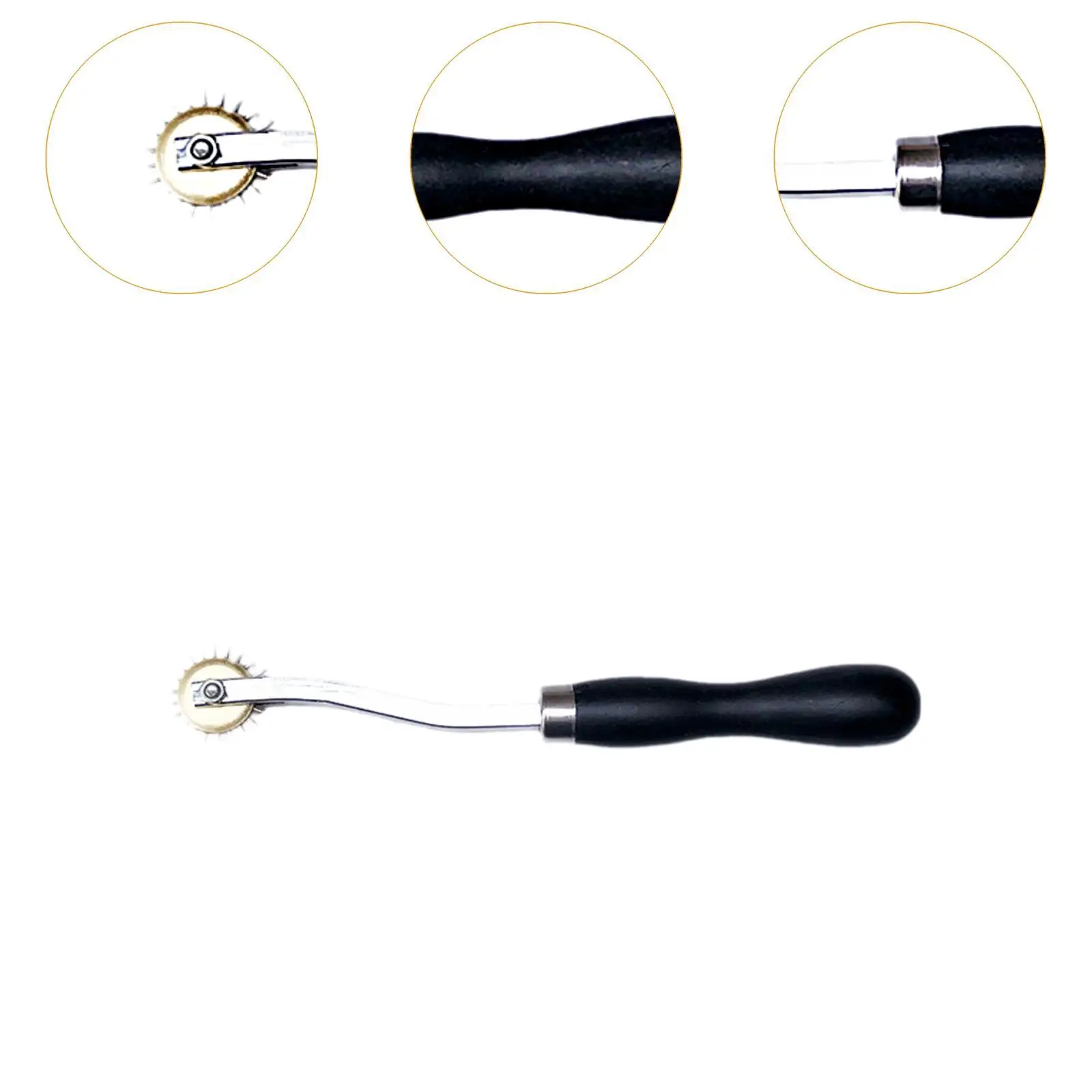 Herramienta de costura de punto de rueda de trazado profesional con mango, espaciador de marcado de puntada de rueda de Pounce para tela, papel, cuero