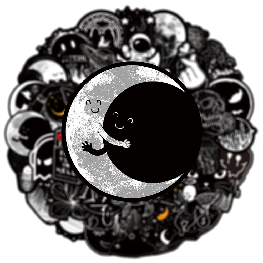 

10/30/50pcs Horror Gothic Skull Stickers Black White Art Graffiti Sticker Skateboard Laptop Car Bike Notebook Phone Decal Toys