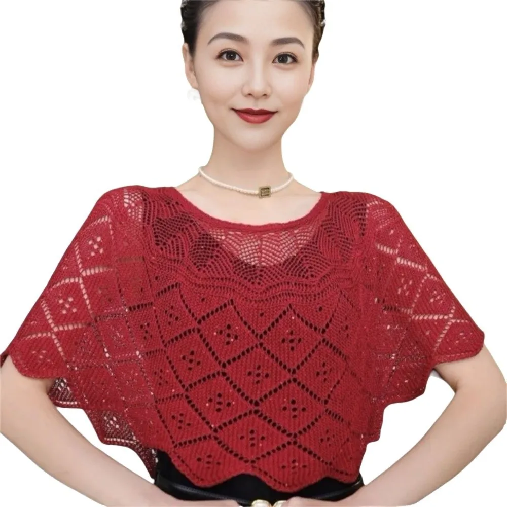 

Модная винтажная шаль, вязаная крючком, искусственные воротники, вязаная пляжная шаль, полые шали в корейском стиле