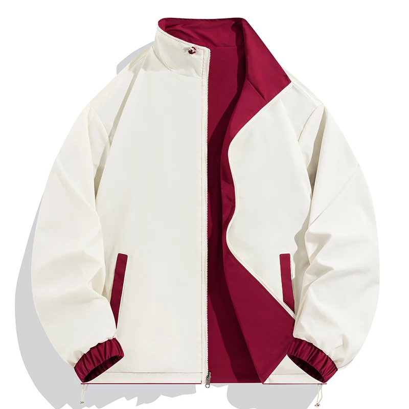 

Windbreakers Jackets for Men New Arrival Men Casual Jacket Trendy Double-Sided Wear Stand Collar Coat Jackets Baseball Uniforms