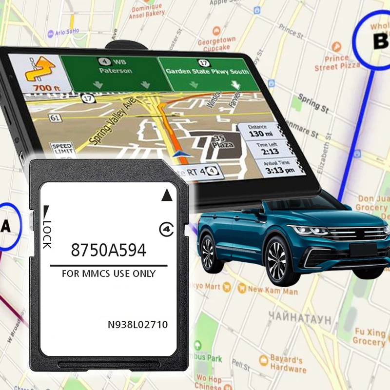Carte SD de navigation MMCS 8750A594 pour Mitsubishi Outlander ASX Lancer Pajero L200, version 2026, cartes GPS Europe Royaume-Uni
