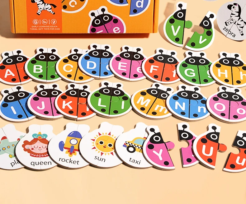 Alphabet-Lernpuzzle-Spielzeug, passendes Buchstabenspiel, Montessori-Lernspielzeug aus Holz für Kleinkinder, Aktivitäten im Vorschulalter – Detail 2