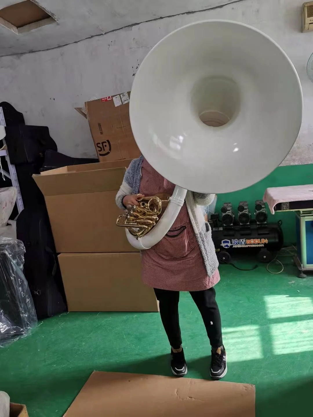 OEM Factory Price High Quality JYSS5000 Sousaphone Cheap Fiber Glass Trumpet