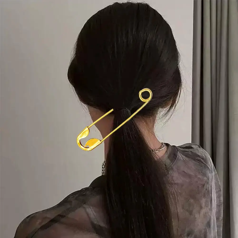 Metall-Haarspange im Sicherheitsnadel-Stil, Legierung Haarklammer für Damen, Gold Silber Rot, Modische Haarklauen, Accessoires, Kopfschmuck, Süße Mädchen Geschenke – Detail 6