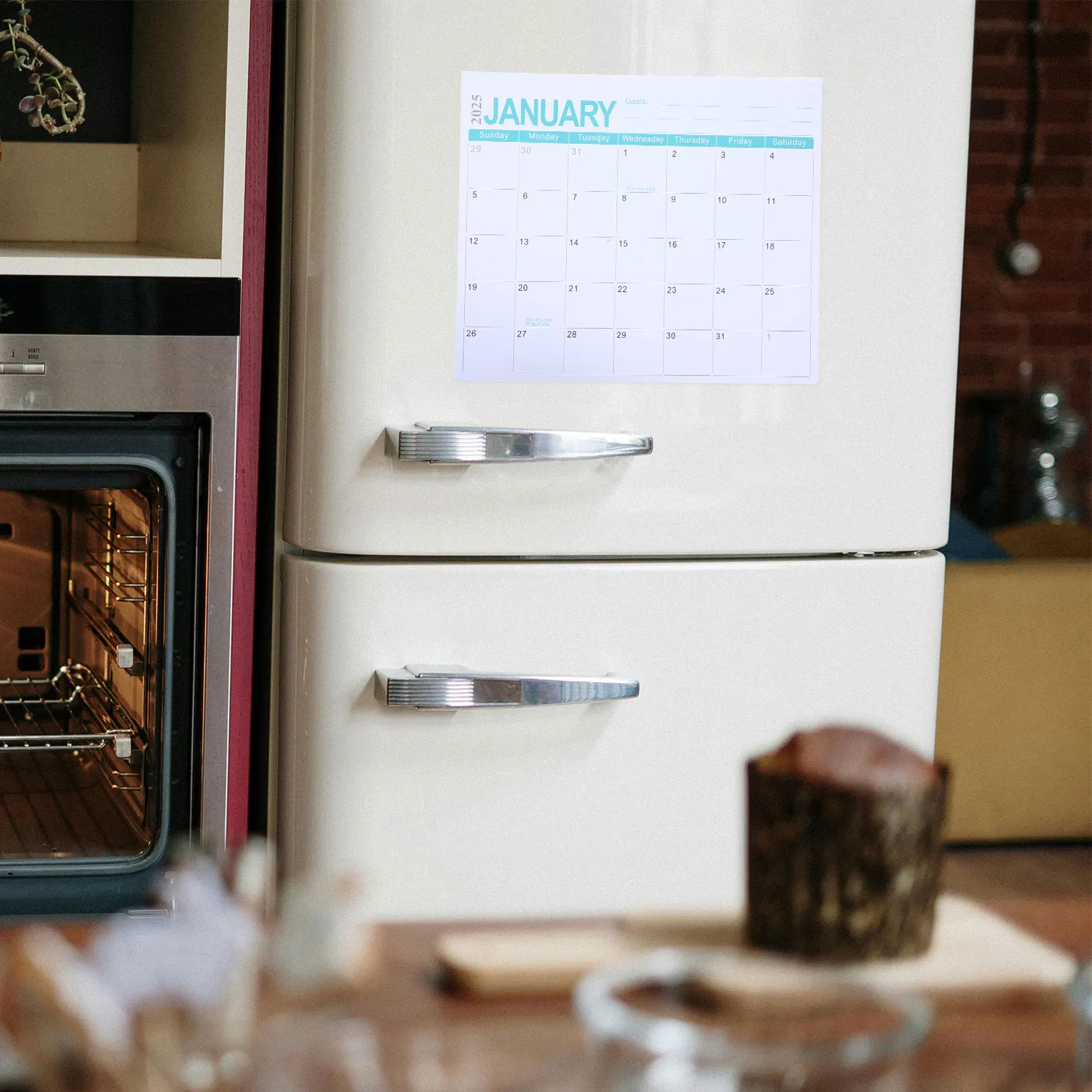 

18pcs Magnetic Calendar 2025-2026 18-Month Fridge Calendar Weekly Planner Organizer Large Font Memo Sections Metal Surface Home