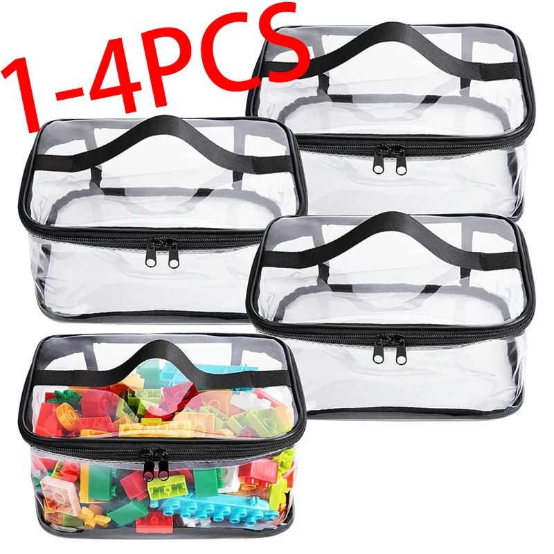 Toy Storage Bag Transparent Mesh With Zipper Large Capacity Puzzle and Block Organizer Cosmetic Toy And Toiletry Storage Travel