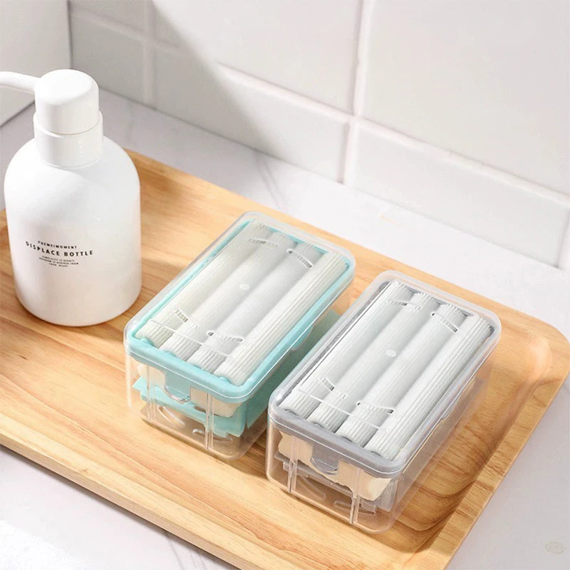 New Hand Free Scrubbing Soap Box Multifunctional Bubble Box Household Automatic Soap Drain Roller Laundry Soap Drainage Type