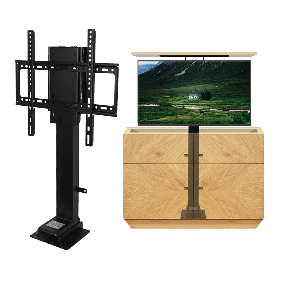 Motorized TV Stand for 37 to 65  80 inch Screens, Vertical Lift Television Stand with Remote Control, Compact TV Mount Bracket