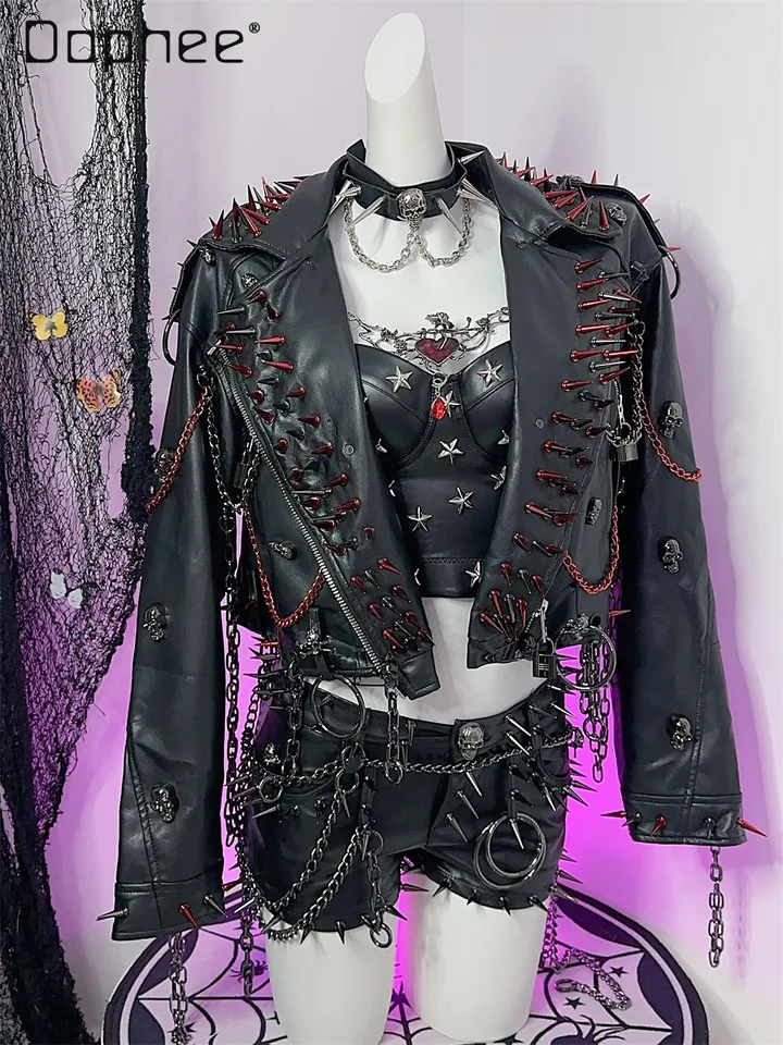 Y2K Spice Girl Subculture Punk Rock Rivet Chain Heavy Industry