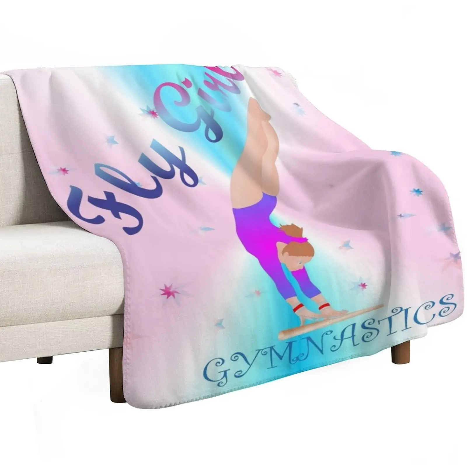 Gymnastics - Fly Girl with Background Throw Blanket anime Polar Luxury Thicken Tourist Beach blankets ands Blankets