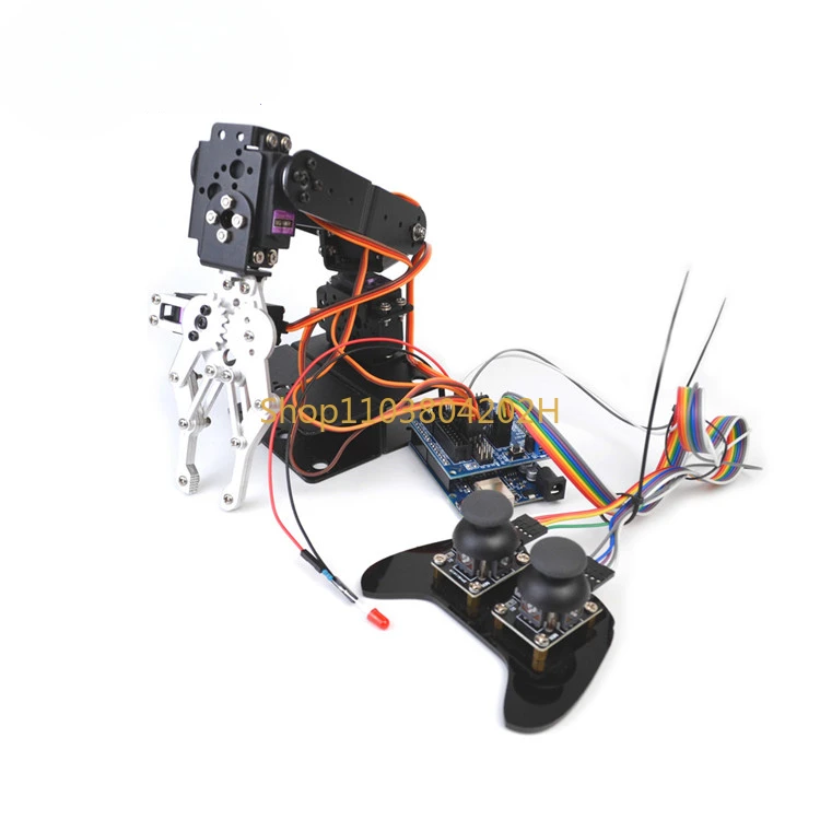 Four-Degree-of-Freedom Mechanical Arm Robot for Arduino Aluminum Alloy Metal Remote Control Handle PS2 Kit