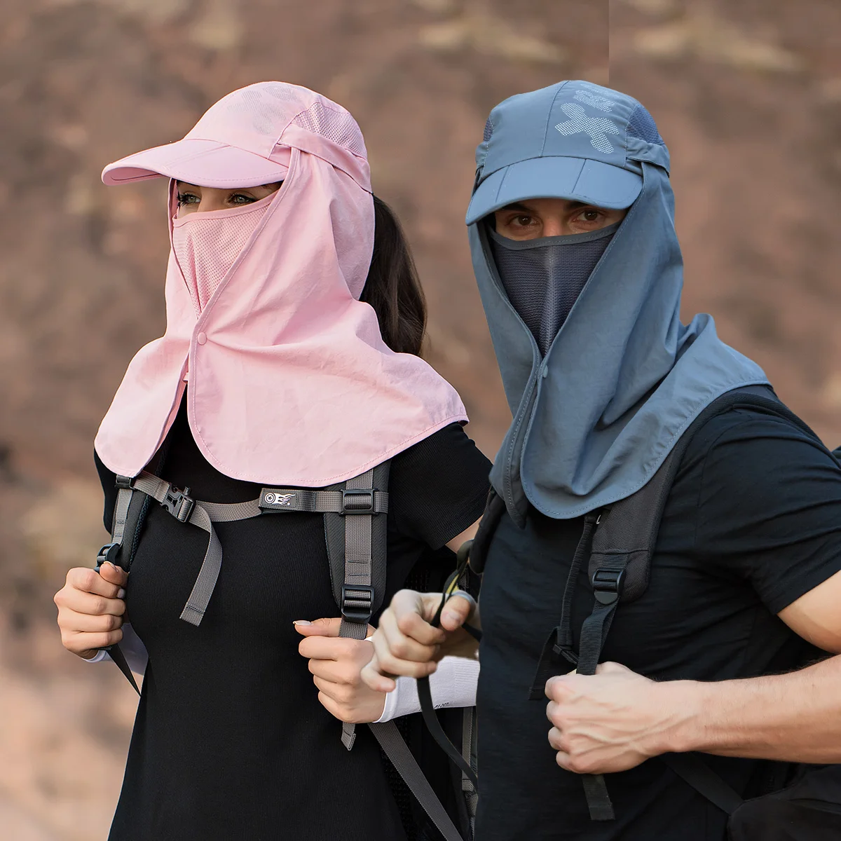 Faltbar, schnell trocknend, wasserdicht, 360° °   Visier Hut UV Schutz Baseball Kappe Männer Schal Sonnenhüte Frauen Dual-Use Angeln Wandern Kappe