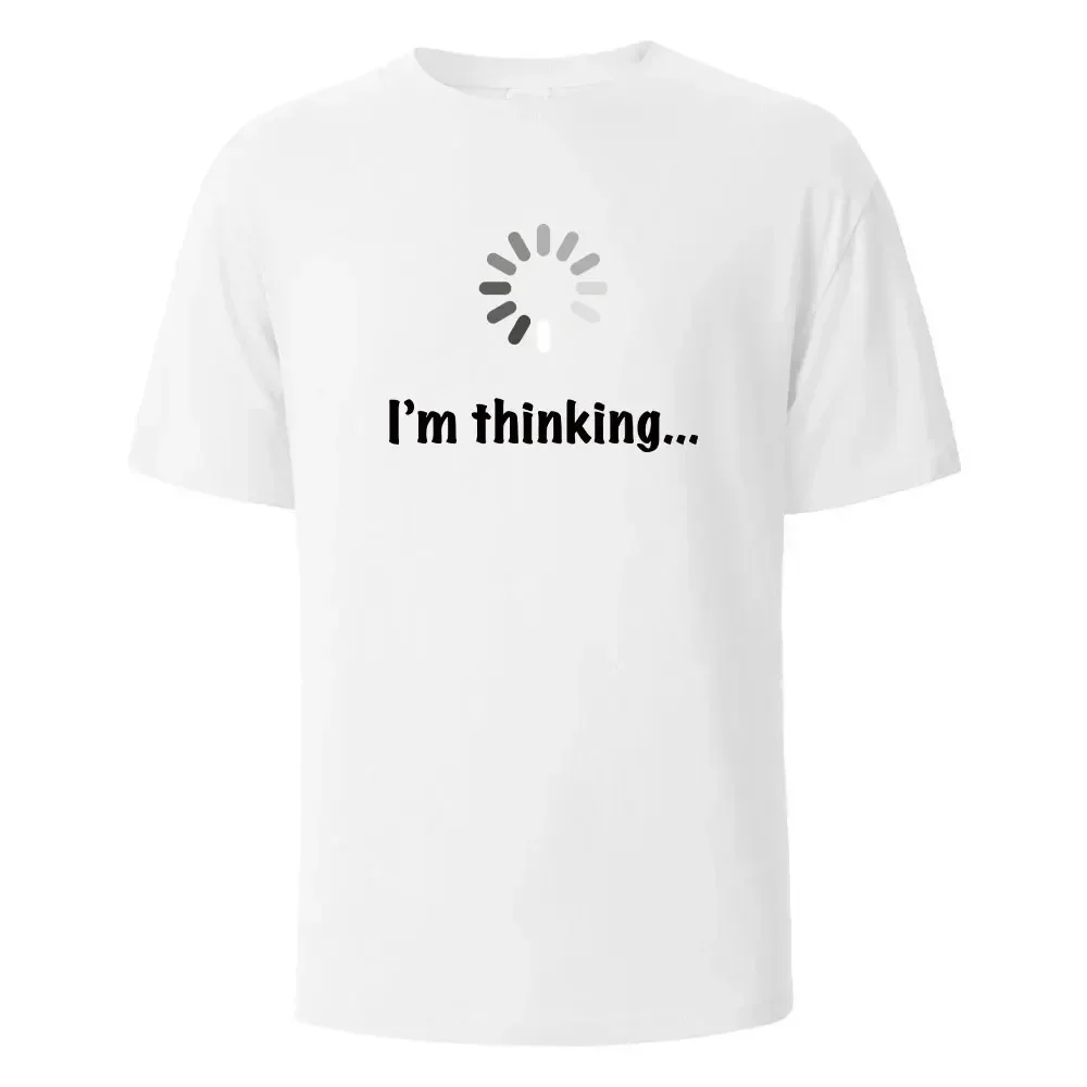 I‘m Thinking Print T-Shirt Summer Tees for Women O-neck Oversize Casual Short Sleeved Tops Graphic T Shirts Summer Streetwear