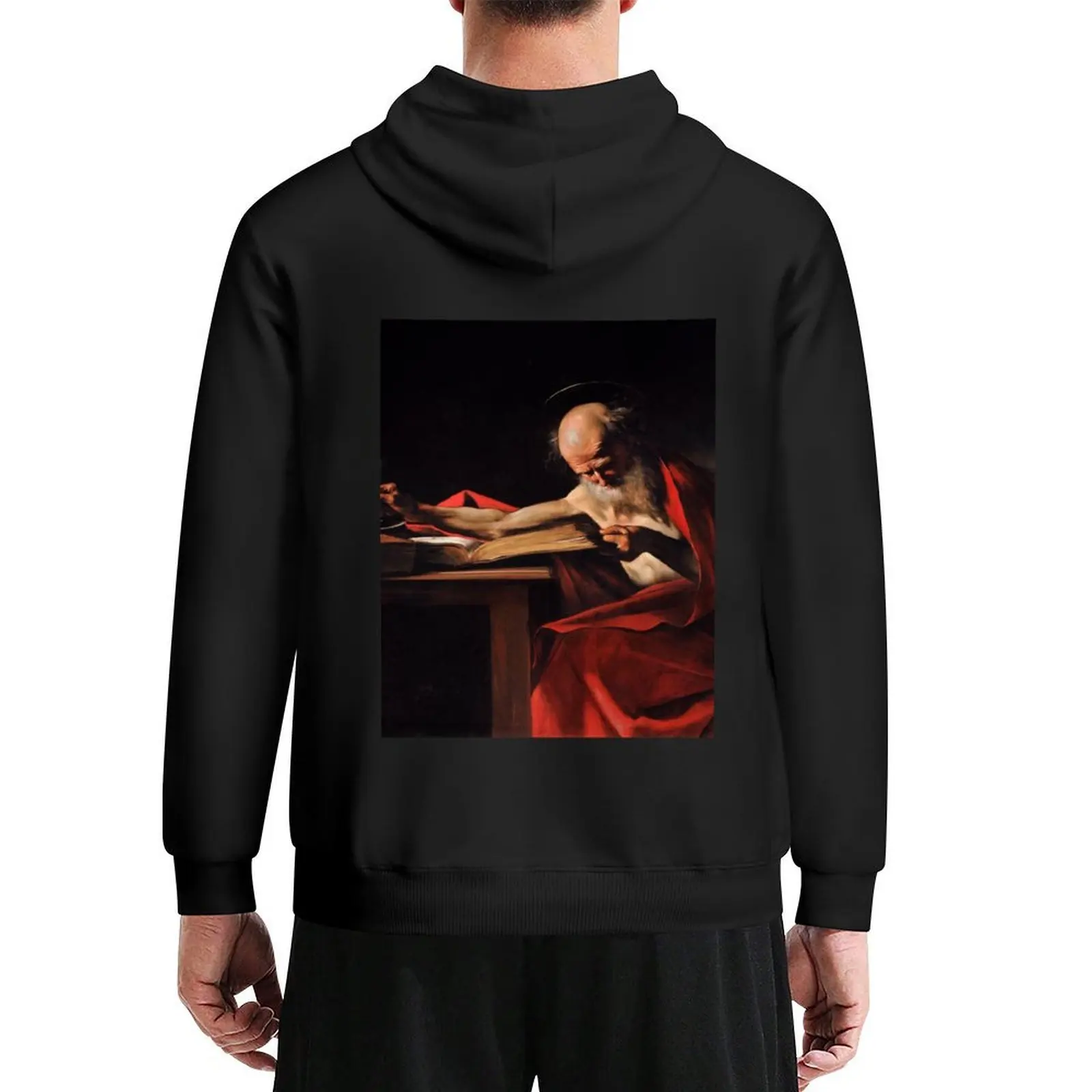 

Saint Jerome Writing by Caravaggio Hoodie autumn jacket men autumn men's coat graphic t shirts men graphic hoodies