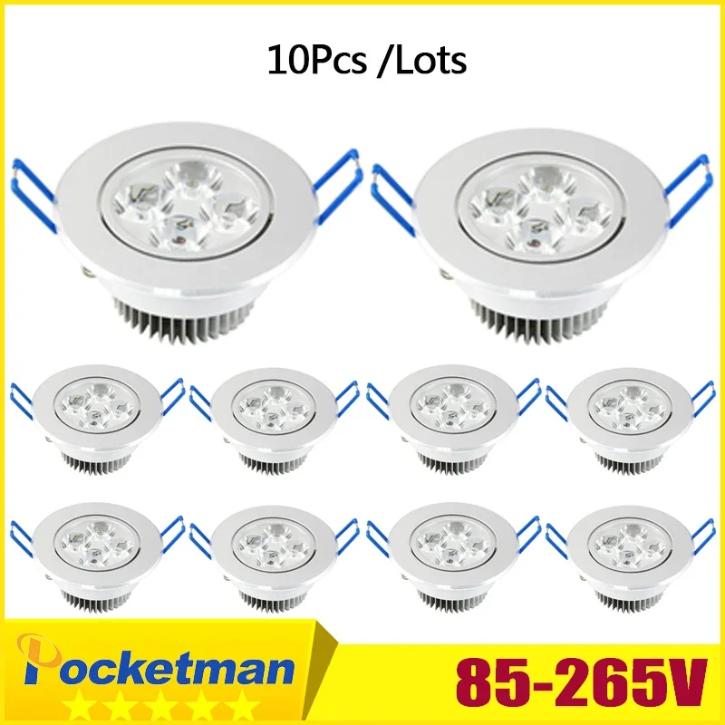 10Pcs /Lots LED DownLight Dimmable 5 LED Spotlight Recessed Cabinet Wall Spot Ceiling Lamp Cold Warm White for Home Lighting