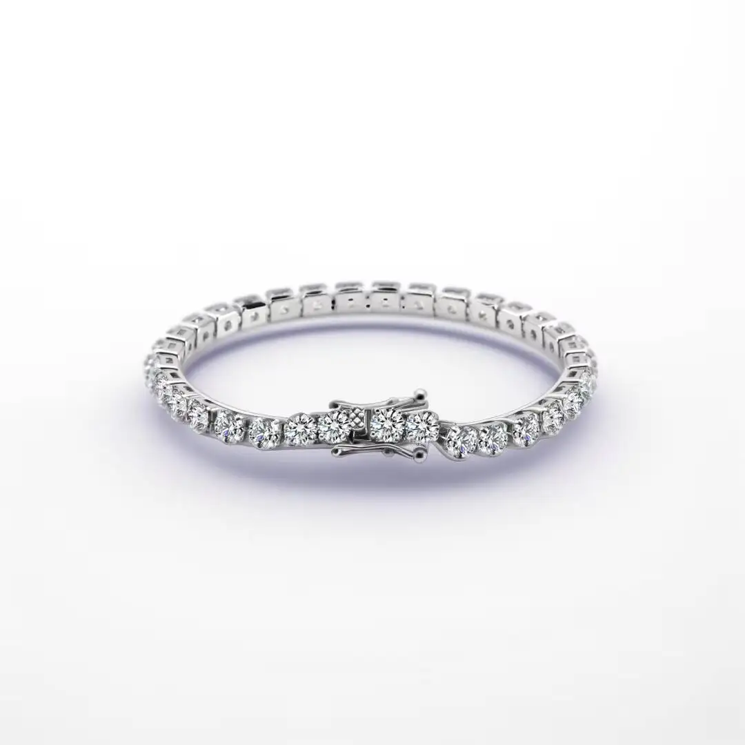 Stainless Steel Tennis Chain Bracelet 5mm Diamond Cubic Zircon Tennis Jewelry