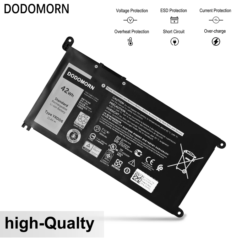 

New YRDD6 For Dell Vostro 3491 5490 FOR Inspiron 5482 5485 7586 3583 5491 5590 5591 5481 FOR Latitude 3379 3300 3401 3500mAh