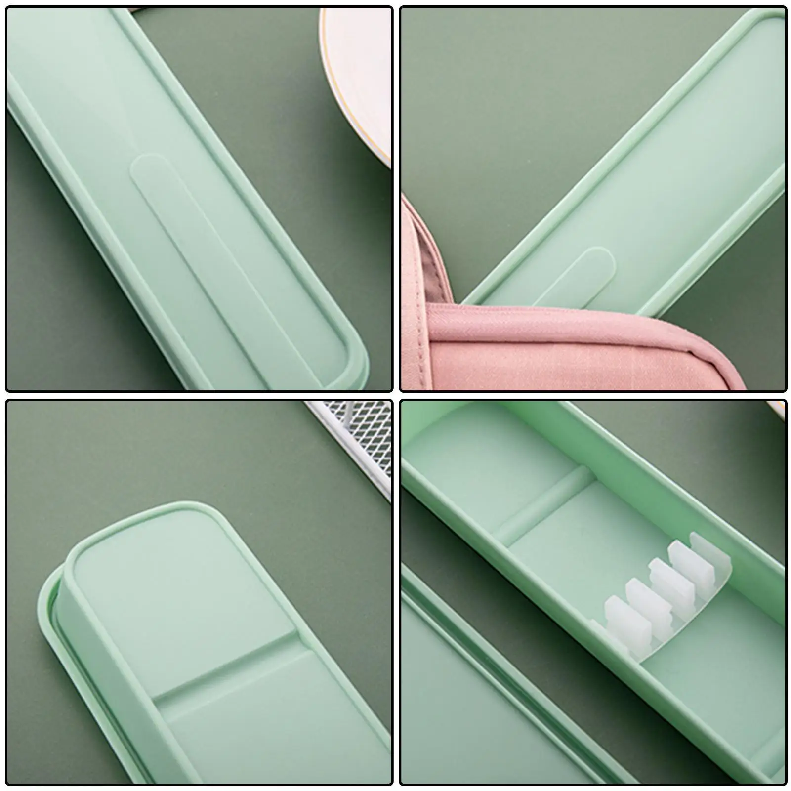 Tableware Box Multicolor Portable Cutlery Case Spoon Fork Storage Box Students Household Dinnerware Box Kitchen Tool