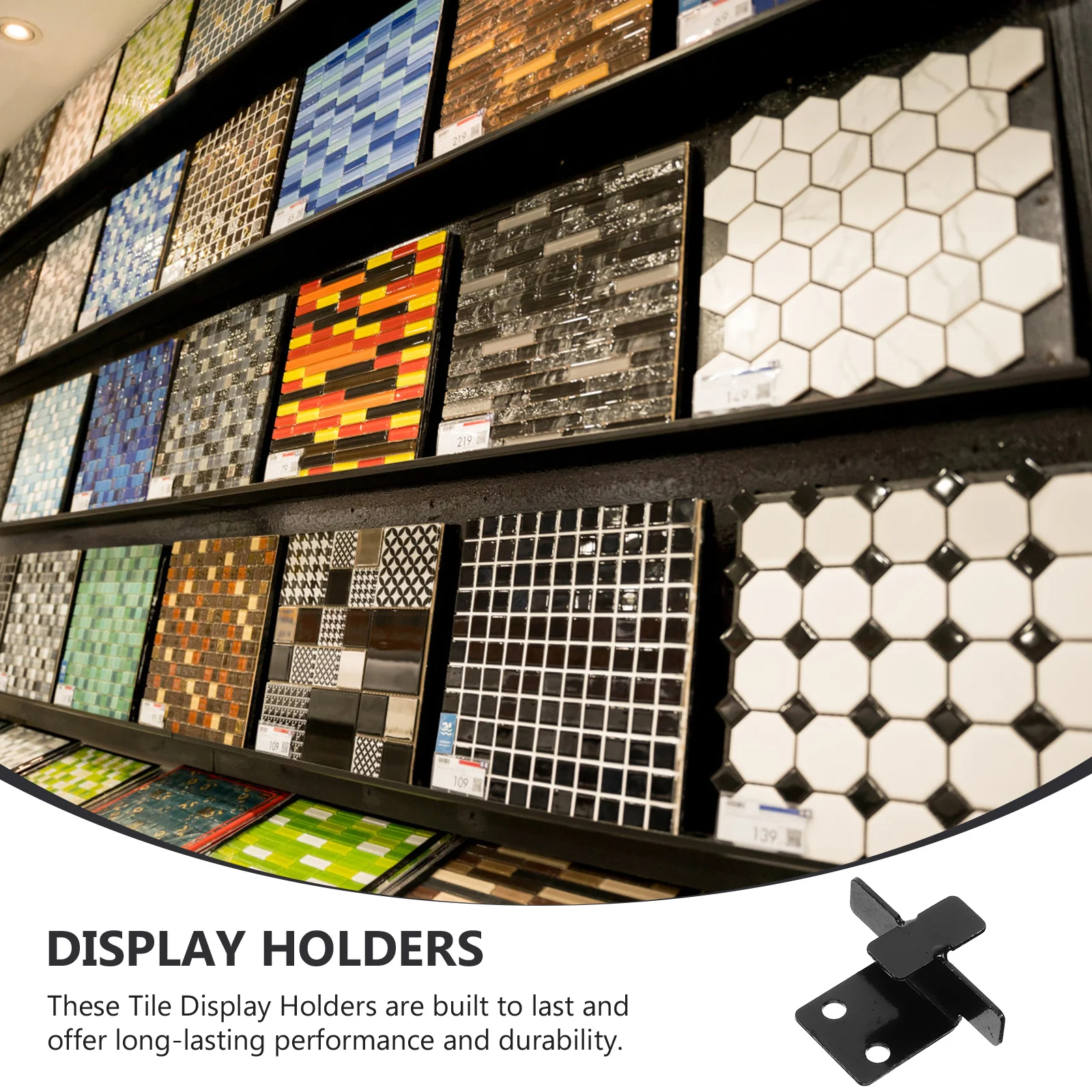 

6Pcs Tile Display Holder Stainless Steel Wall Hook Utility Hook Mirror Bracket Heavy Duty Wall Mount Mirror Brackets