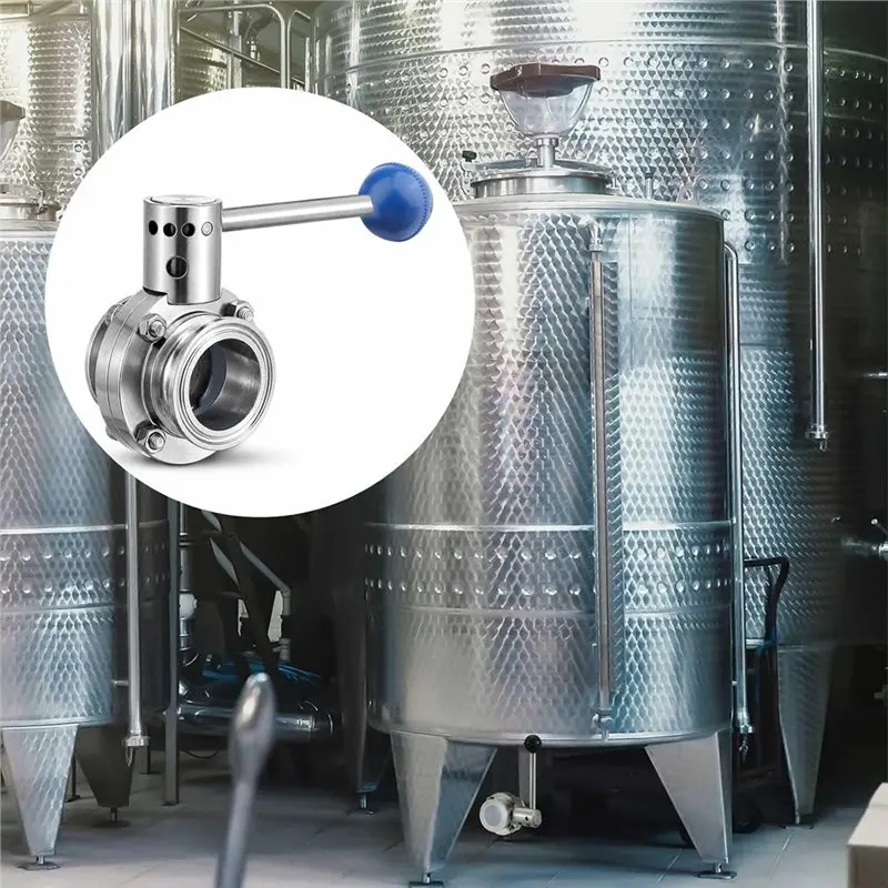 [NEW!A47U】 Tri Clamp 1.5 Inch 2-Pack Sanitary Butterfly Valve Stainless Steel 304(1.5