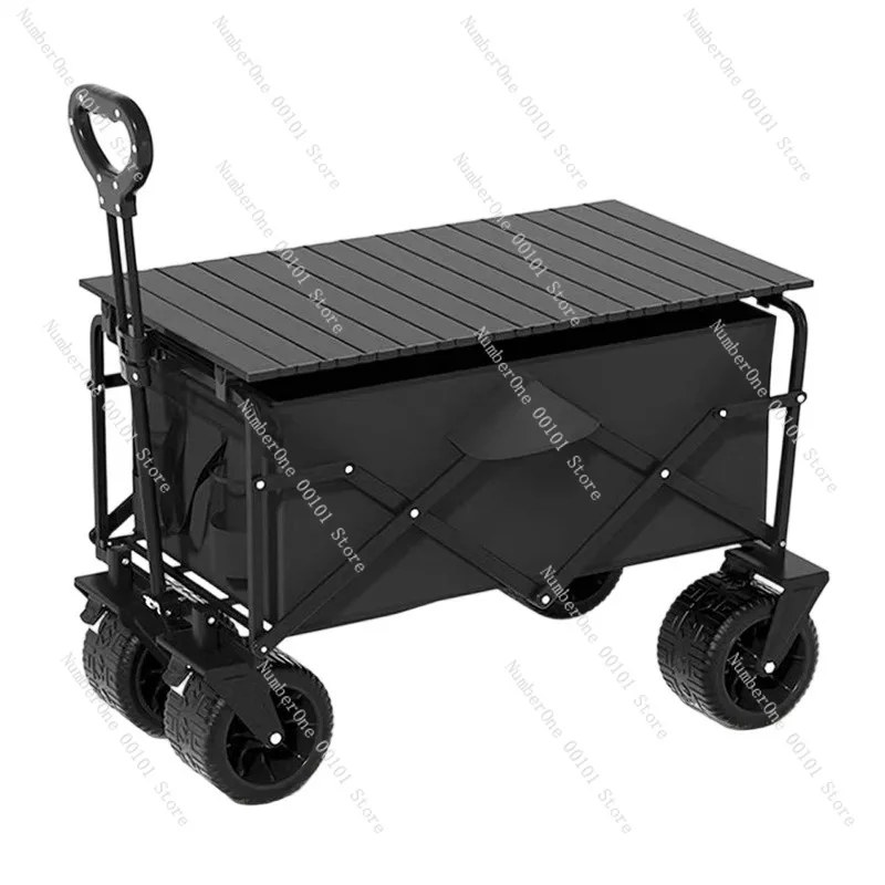 Foldable Camping Push Cart,Portable Outdoor Trailer,Multi-Functional Handcart for Camping,Picnic and Transport Use