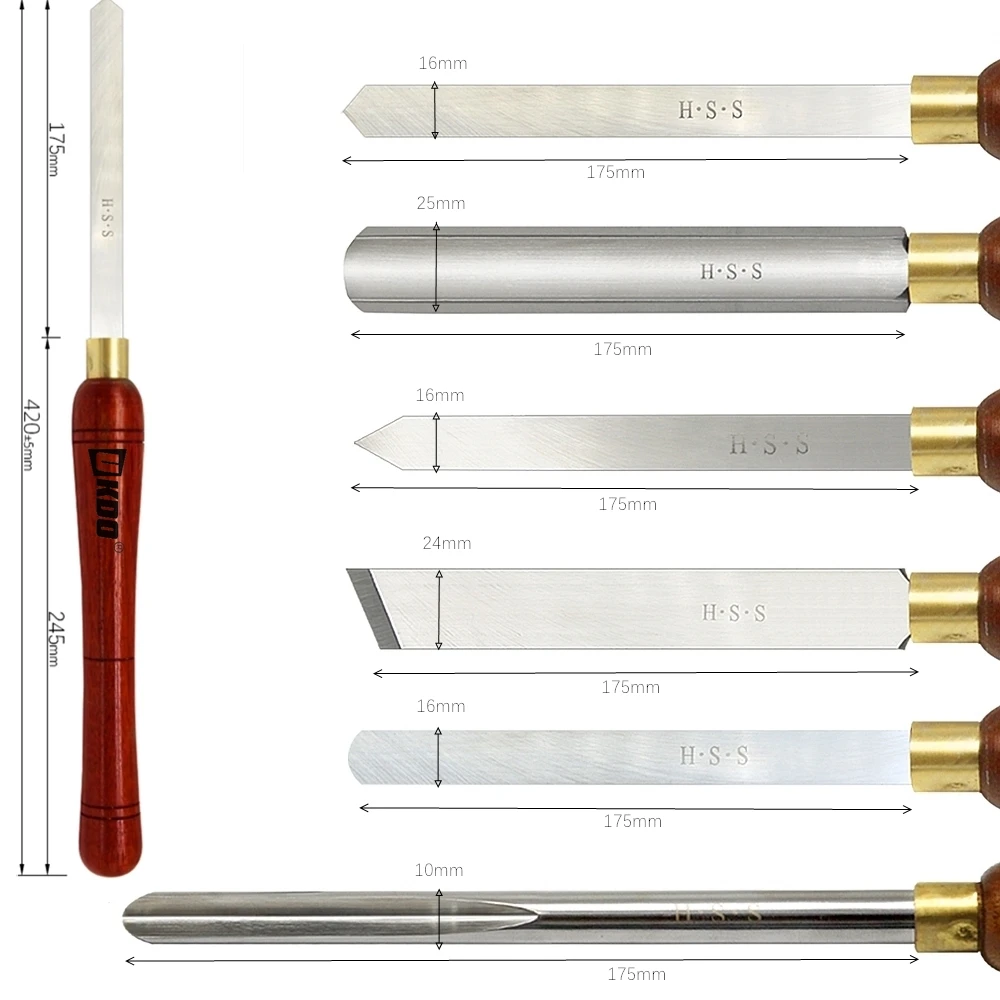 Imagem -02 - Ucdo Hss Torno de Madeira Girando Cinzel Pcs Conjunto 420 mm Tigela Gouge Madeira Virando Ferramenta Raspador Skew Parting Spindle Roughing para Torno