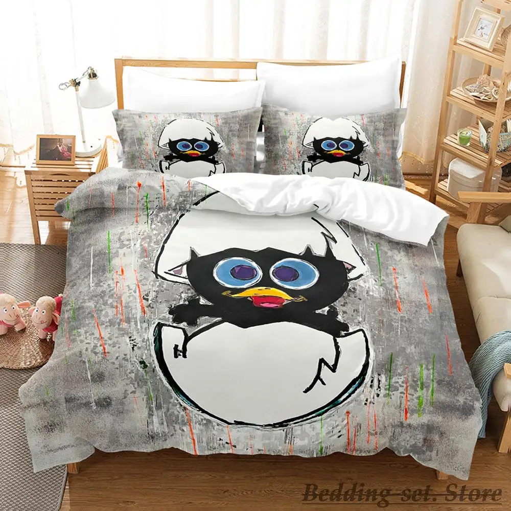 

Cute Calimero Bedding Set Single Twin Full Queen King Size Bed Set Aldult Kid Bedroom Duvetcover Sets 3d Anime Kawaii Bed