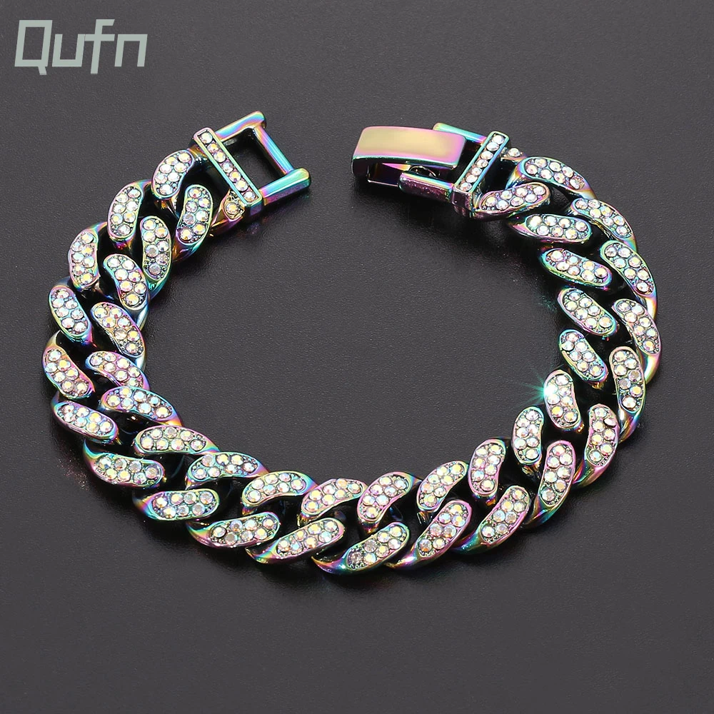 European and American Hipsters Cuban Bracelet Hip Hop Rapper Domineering Male Jewelry Nightclub Accessories Bracelet Homme