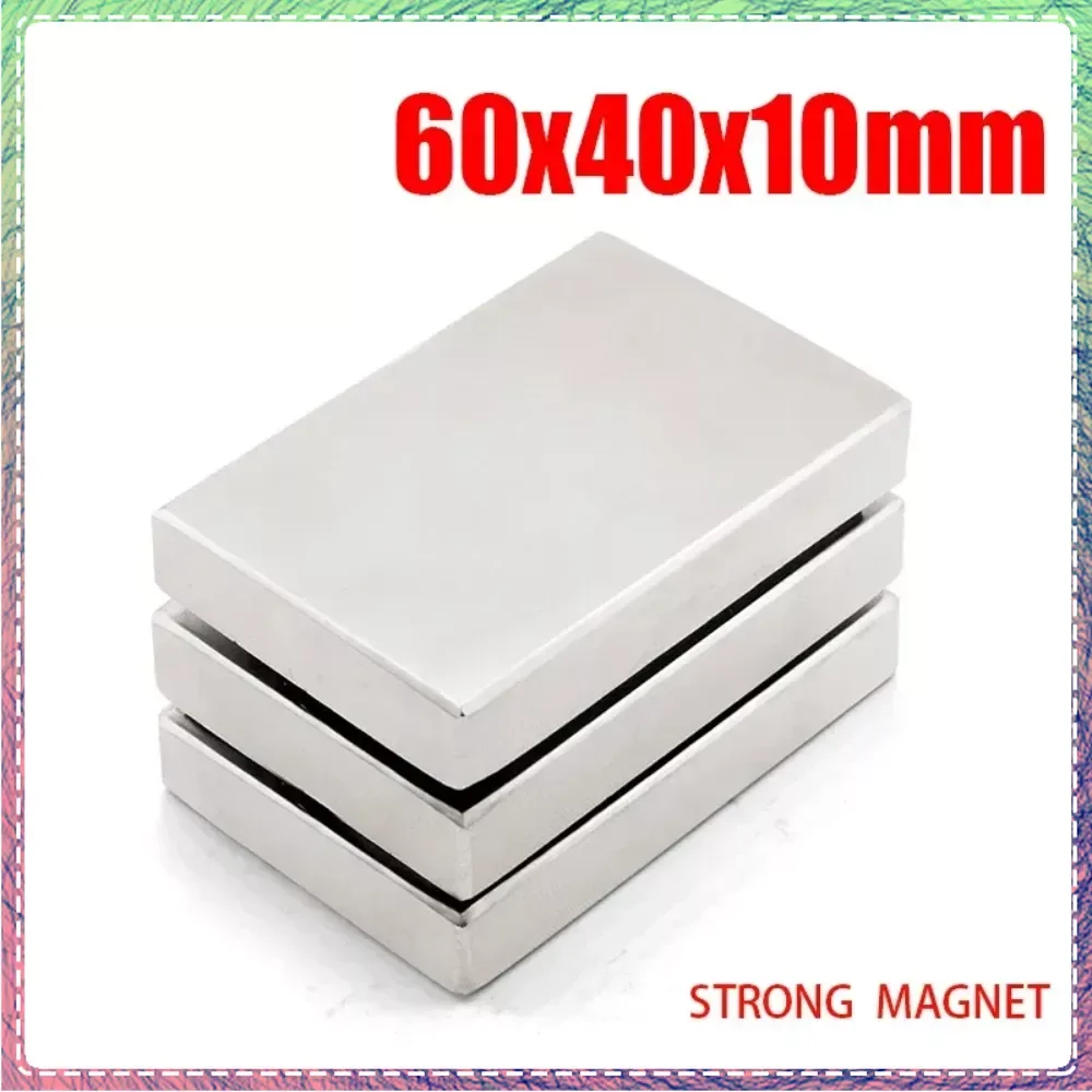 

1/2/5PCS 60x40x10mm 60x40x5mm N35 Super Strong Block Permanet Magnets Rare Earth Neodymium Magnet Fishing