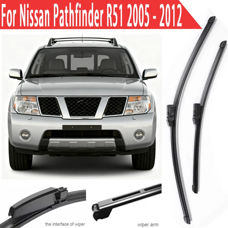 

Wiper LHD Front Wiper Blades For Nissan Pathfinder R51 2005 - 2012 Windshield Windscreen Window 24"+18" Accessories