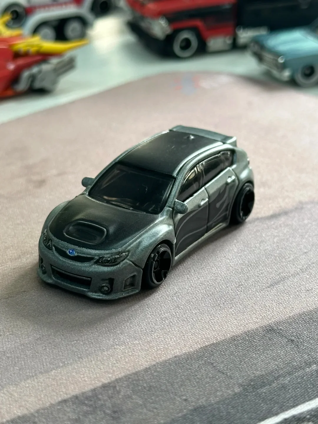 Hot Wheels Silver Series Compact Kings Subaru WRX STI Diecast Model, GDG44 1:64 Metal Chassis JDM Sports Car Collectible Hobby