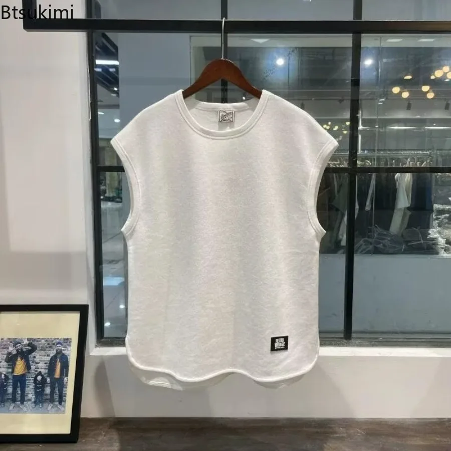 New 2026 Retro Sleeveless T-shirt Men's Summer Loose and Casual Shoulder Sports Fitness Basketball Trendy Sleeveless Vest Male