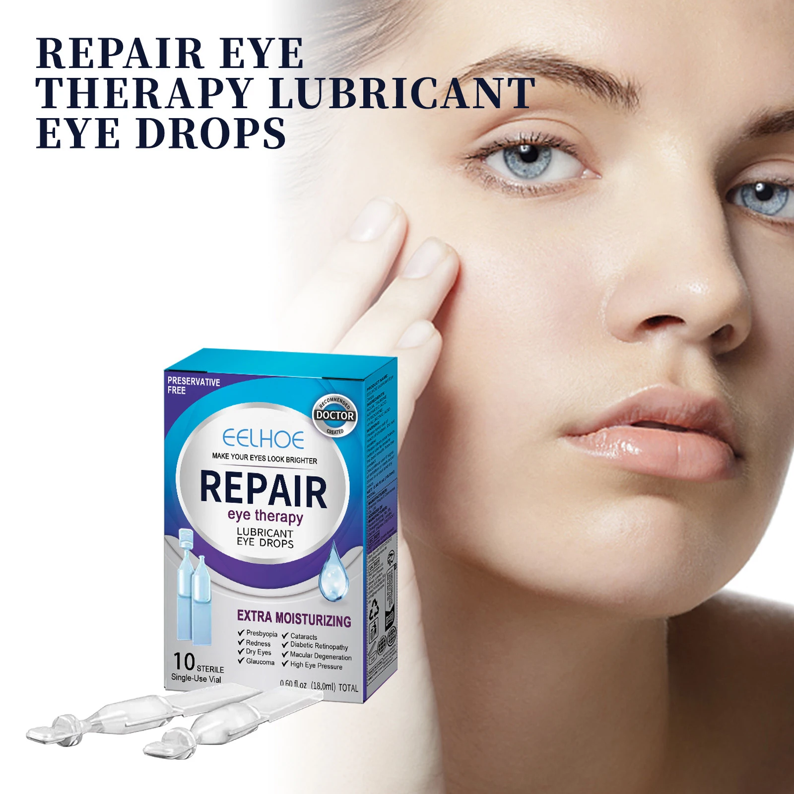 

Капли для глаз: раствор для ухода за глазами для снятия покраснений, головокружения, усталости глаз, сухости, размытого зрения и увлажнения глаз