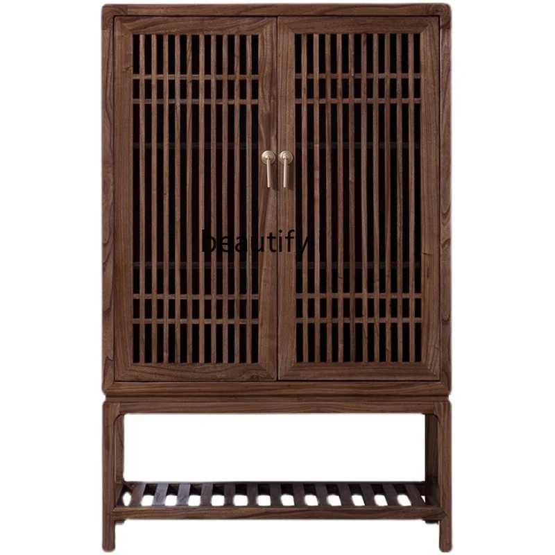 

New Chinese Style Hallway Dining Side Locker Simple Modern Storage Cabinet Solid Wood Shoe Cabinet Home Doorway