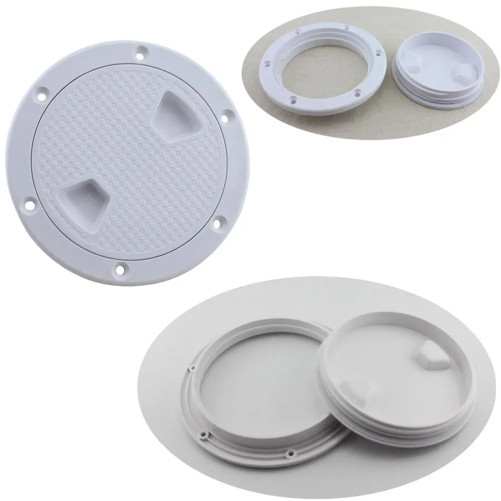 Practical 4 6 8 inch Deck Inspection Access ABS Screw Out Deck Plate Non Slip Round Hatch Cover Boat Yacht Marine Accessories