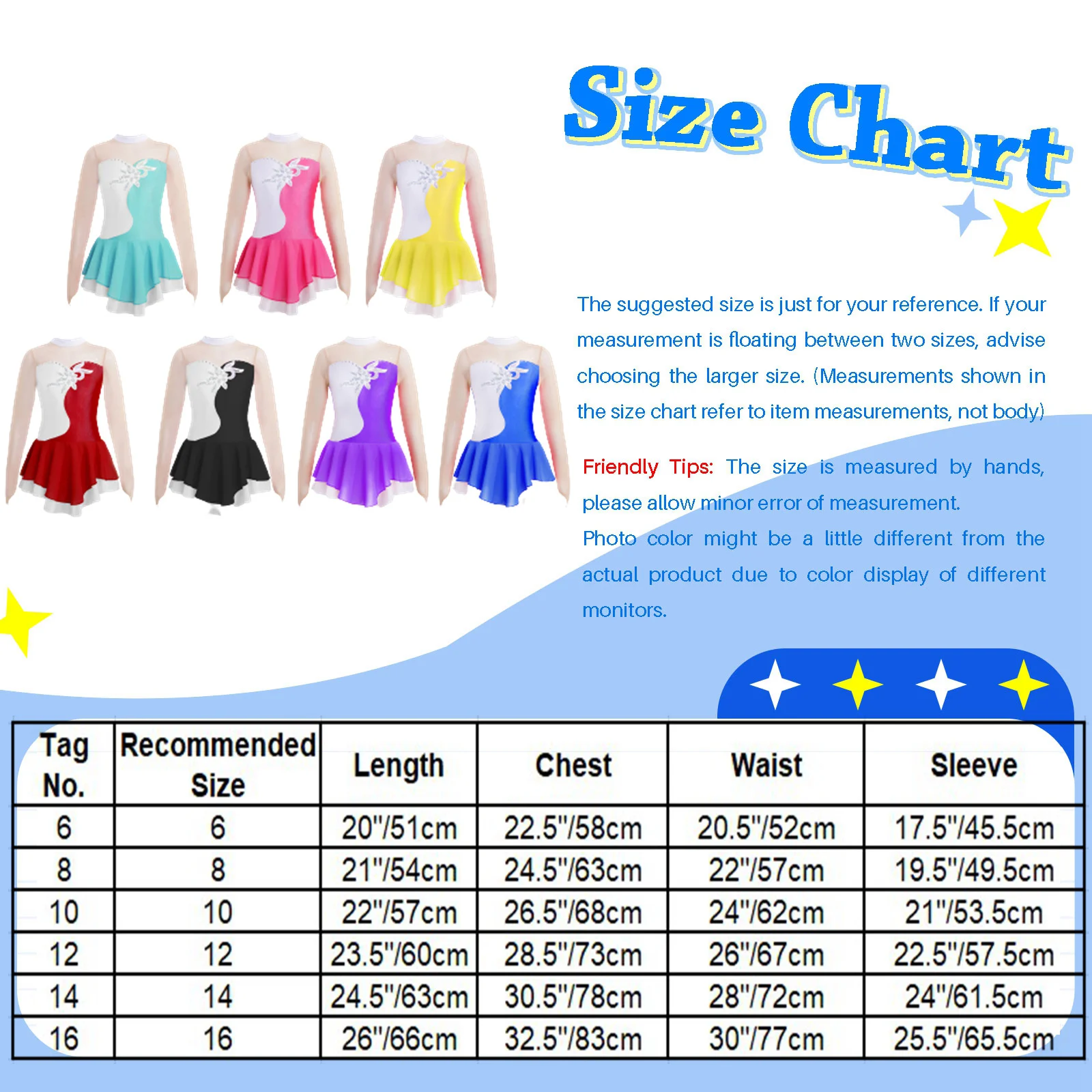 Figure Skating Dress Kids Girls Child Sparkly Tulle Gymnastic Leotard Ballet Dress Long Sleeves Mesh Splice Ballerina Dancewear