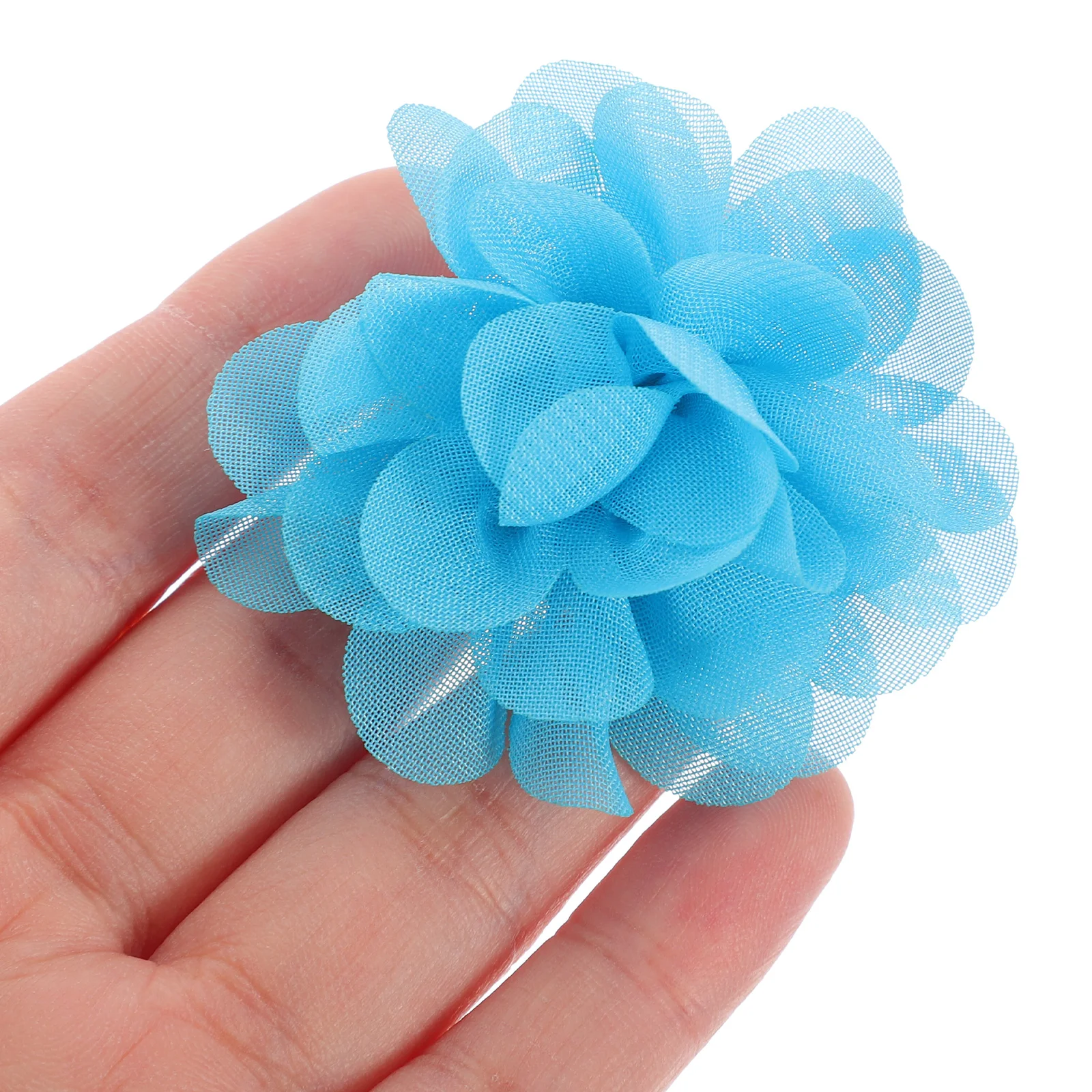 

10pcs White Chiffon Flowers Hair Accessories 5cm Lifelike Fake Flower Heads for Wedding Decor DIY Craft Reusable