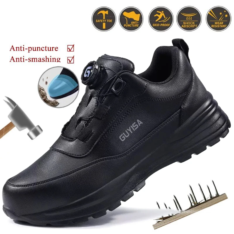 New men's safety shoes anti-puncture anti-smash steel clad shoes safety shoes lightweight work protective shoes