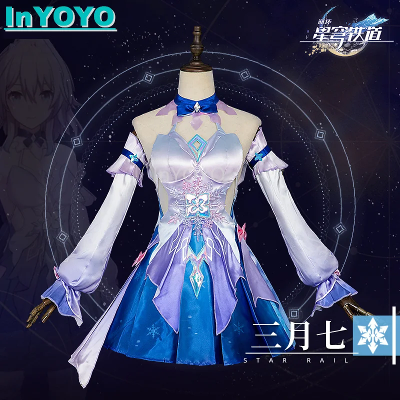 

InYOYO March 7th Cosplay Costume Honkai: Star Rail New Skin Dress Uniform Role Play Game Suit Halloween Party Outfit Women XS-3X