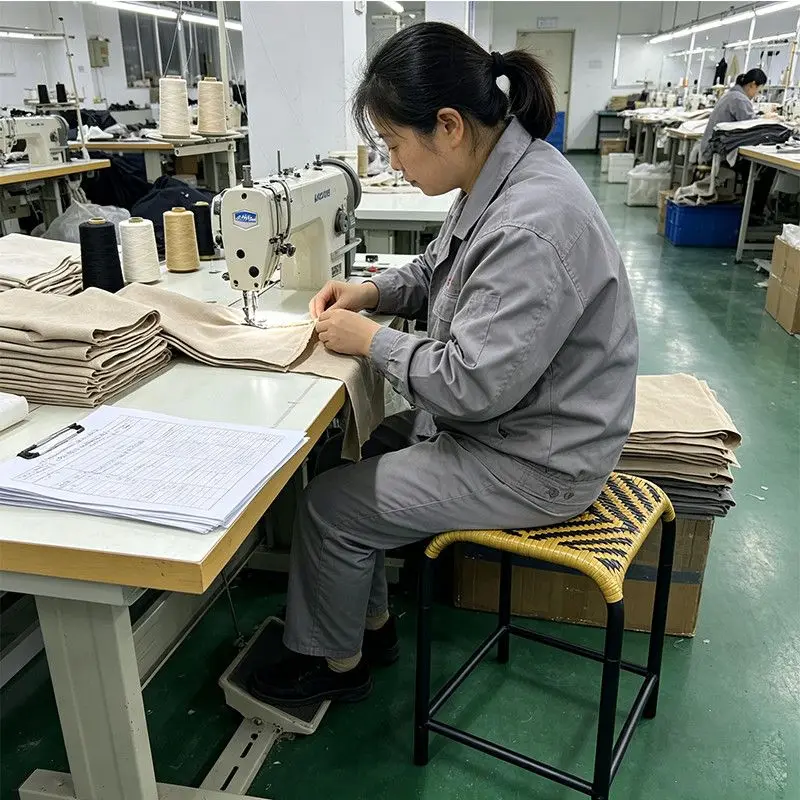 Factory chair, breathable heat dissipation assembly line chair, sedentary and painless special stool for clothing factory