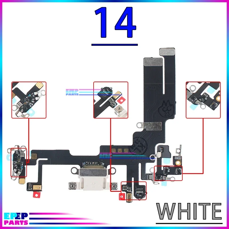 USB Port Charger Flex for IPhone 14 15 + Plus Pro Max Dock Charging Board Dock Connector Mic Cable Module