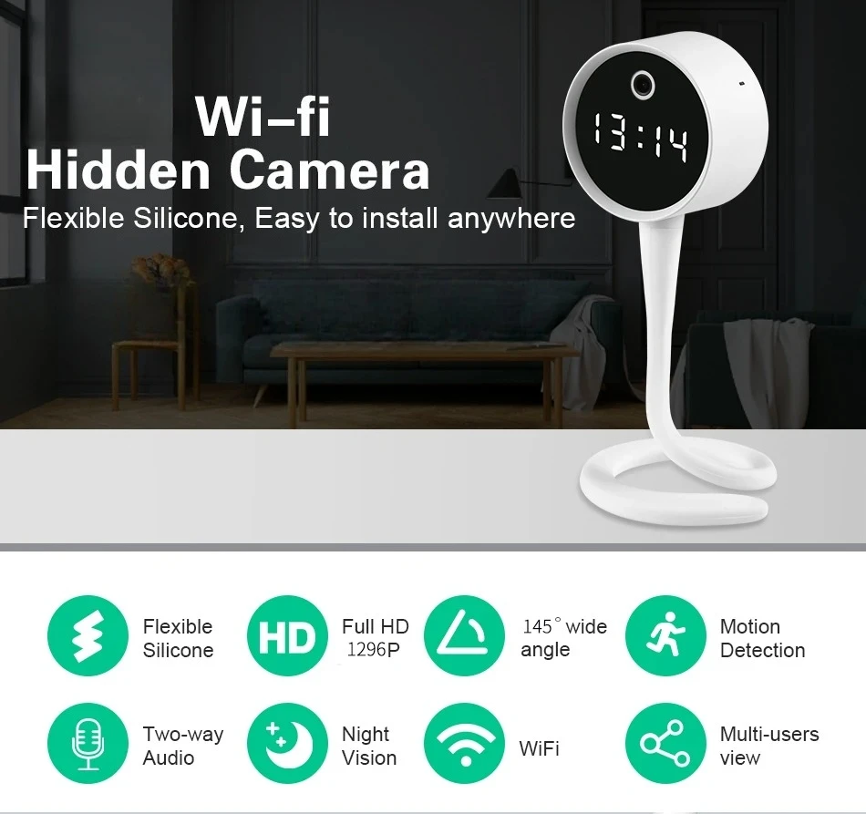 3MP WiFi Mini Camera Indoor Wireless IP Security Surveillance Camera IR Night Vision AI Detect Home Baby Pet Monitor Cam
